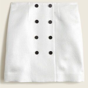 NWT J Crew Collection button-front skirt in metallic silver lamé